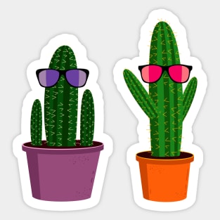 Two funny cartoon cacti Sticker